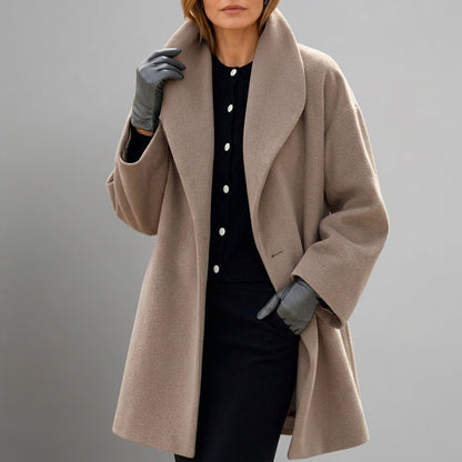 Women's Wide Collar Cotton Blend Jacket Long Sleeve – Marielle
