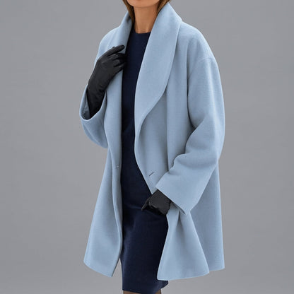 Women's Wide Collar Cotton Blend Jacket Long Sleeve – Marielle