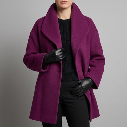Women's Wide Collar Cotton Blend Jacket Long Sleeve – Marielle