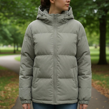 Hooded Cotton Blend Jacket With Zip Front – Marlowe