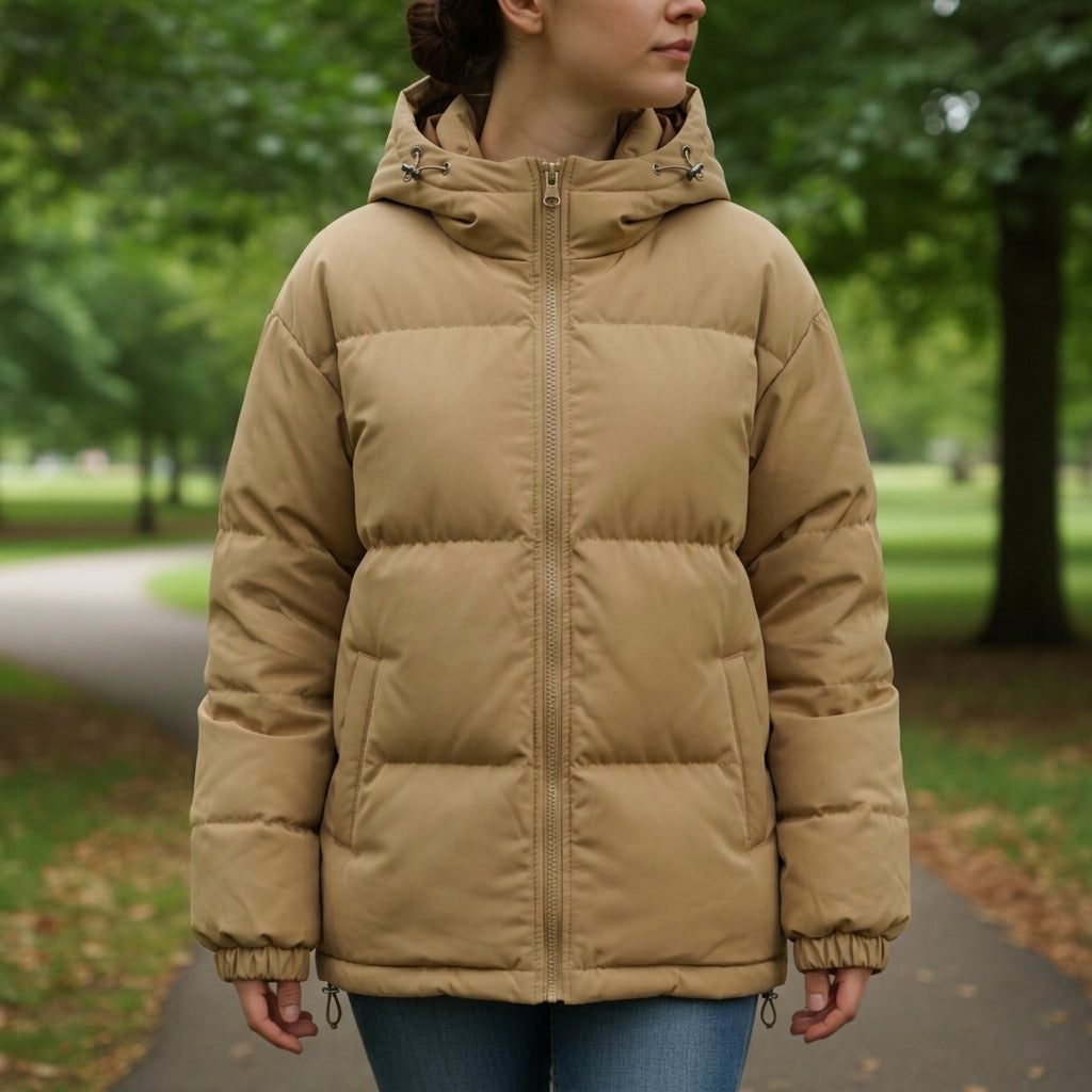 Hooded Cotton Blend Jacket With Zip Front – Marlowe