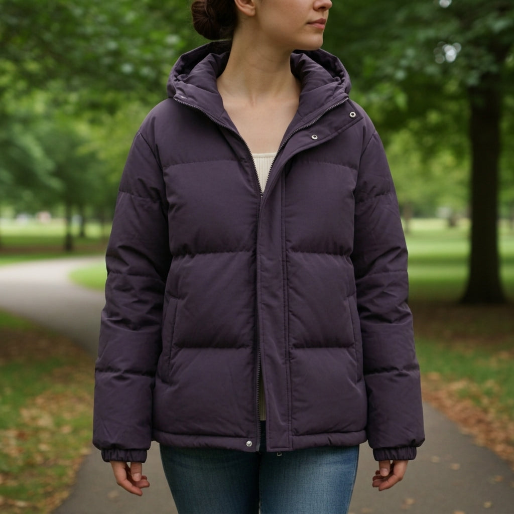 Hooded Cotton Blend Jacket With Zip Front – Marlowe