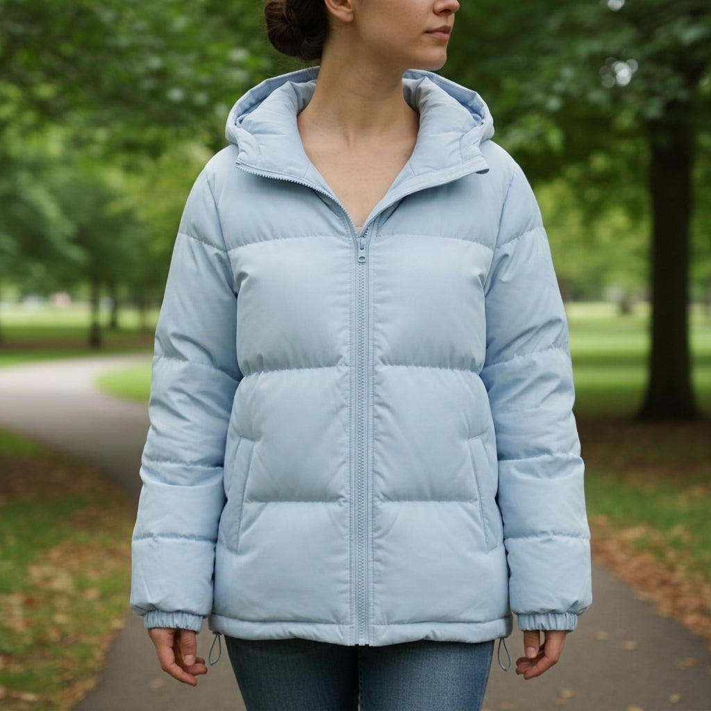 Hooded Cotton Blend Jacket With Zip Front – Marlowe