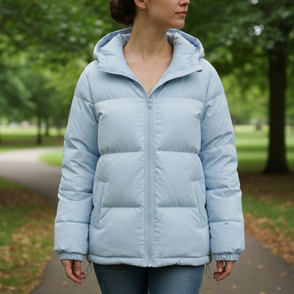 Hooded Cotton Blend Jacket With Zip Front – Marlowe
