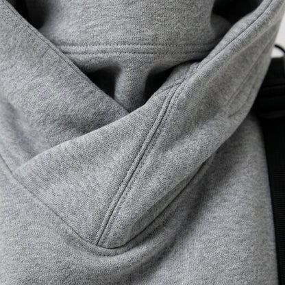 Oversized Cotton Blend Hoodie High Neck Front Pocket – Elara
