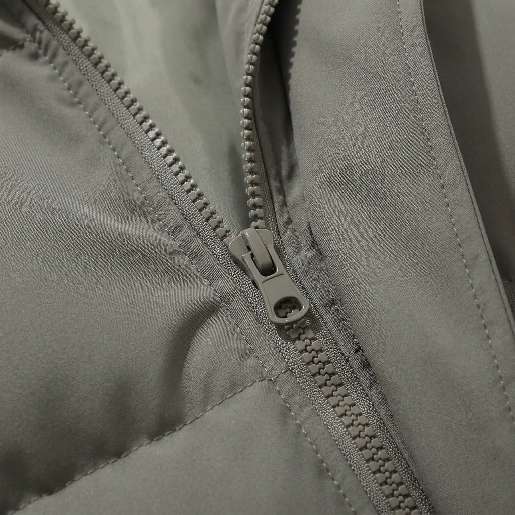 Hooded Cotton Blend Jacket with Zip Front – Elara