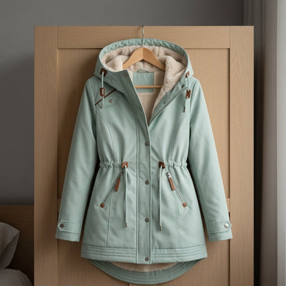 Women's Lined Hood Parka Adjustable Waist Everyday Style – Elara