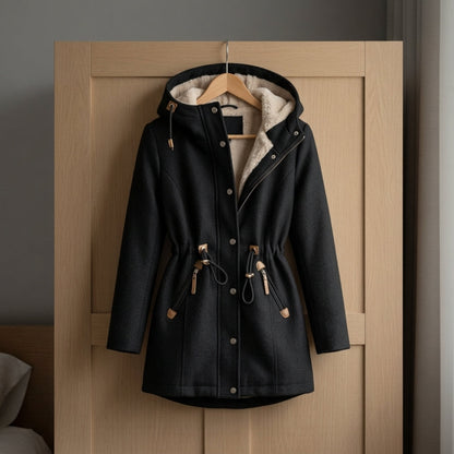 Women's Lined Hood Parka Adjustable Waist Everyday Style – Elara