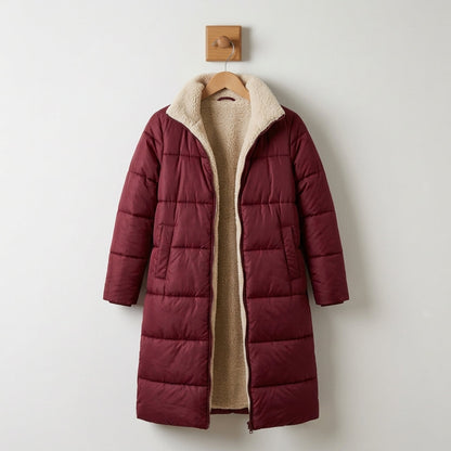 Quilted Coat with Hood Cotton Blend Lined Style – Maren