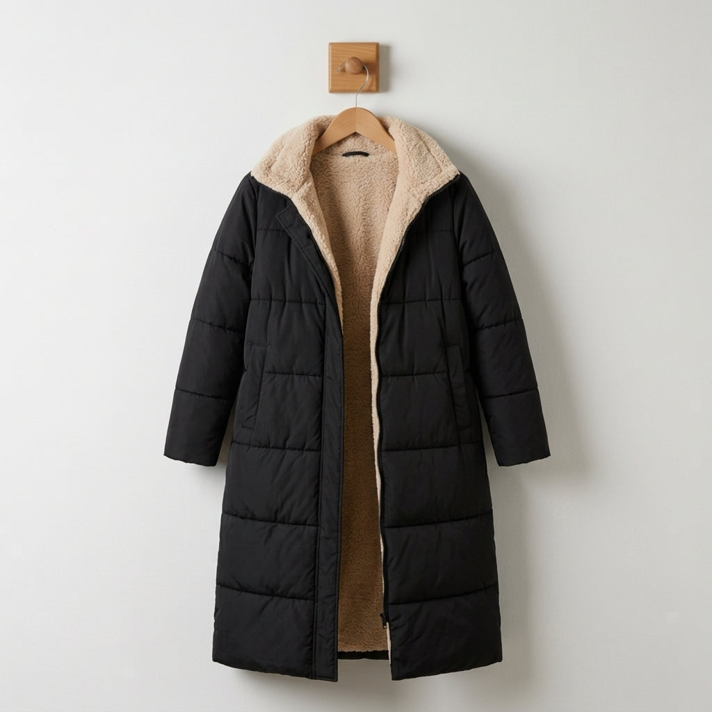 Quilted Coat with Hood Cotton Blend Lined Style – Maren