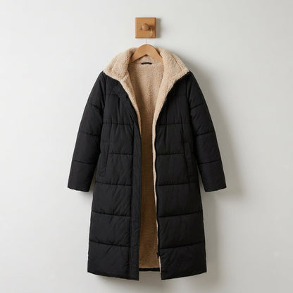 Quilted Coat with Hood Cotton Blend Lined Style – Maren