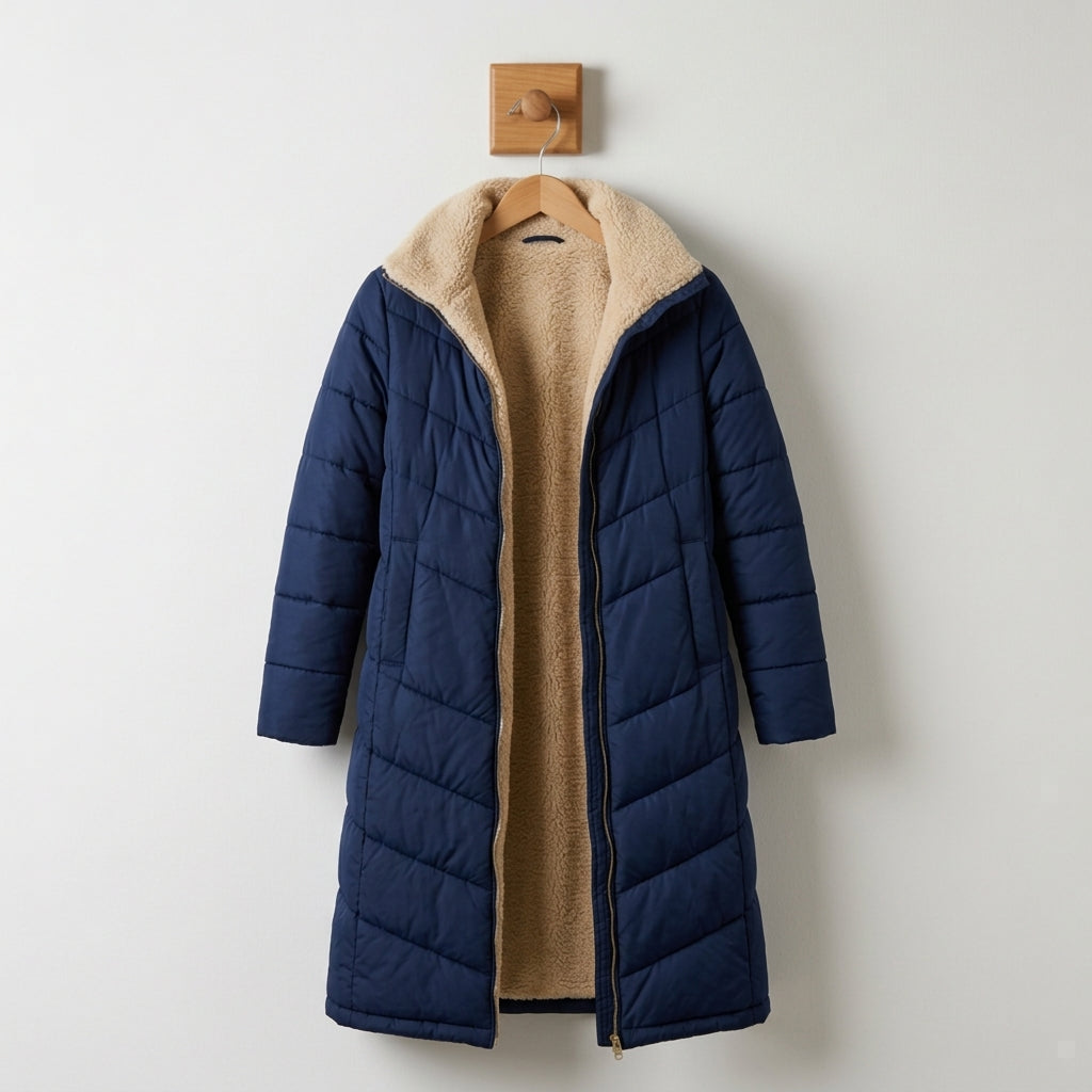 Quilted Coat with Hood Cotton Blend Lined Style – Maren