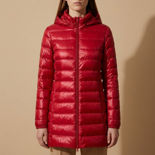 Women's Long Down Winter Jacket With Hood – Elara