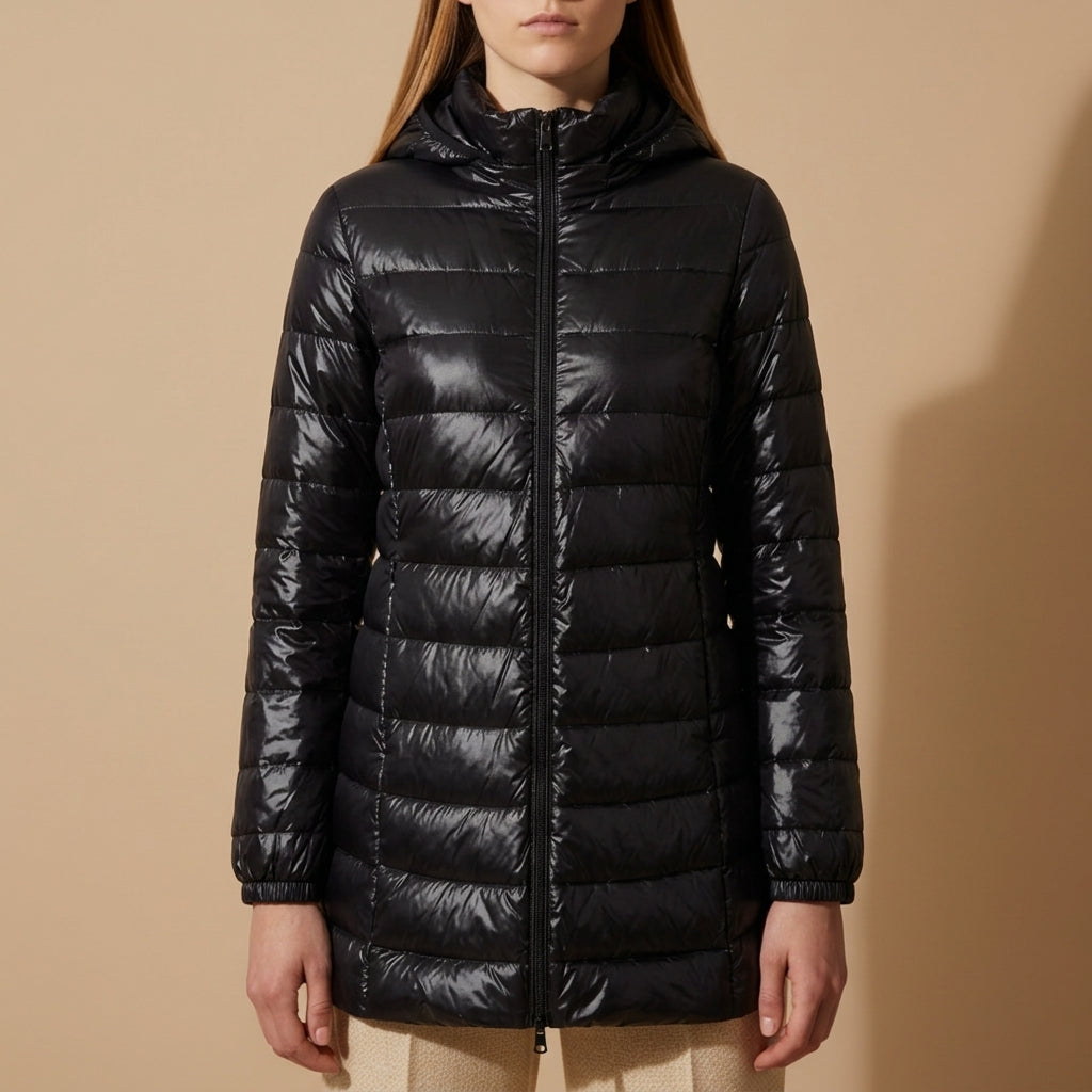 Women's Long Down Winter Jacket With Hood – Elara