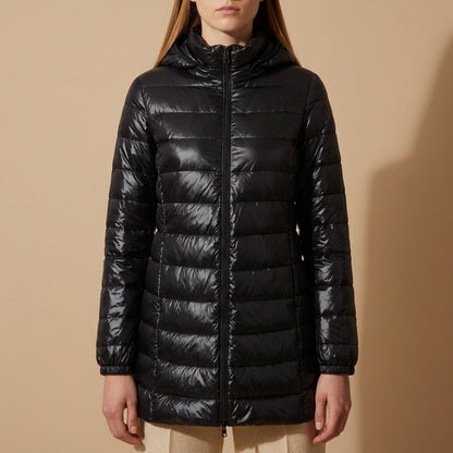 Women's Long Down Winter Jacket With Hood – Elara