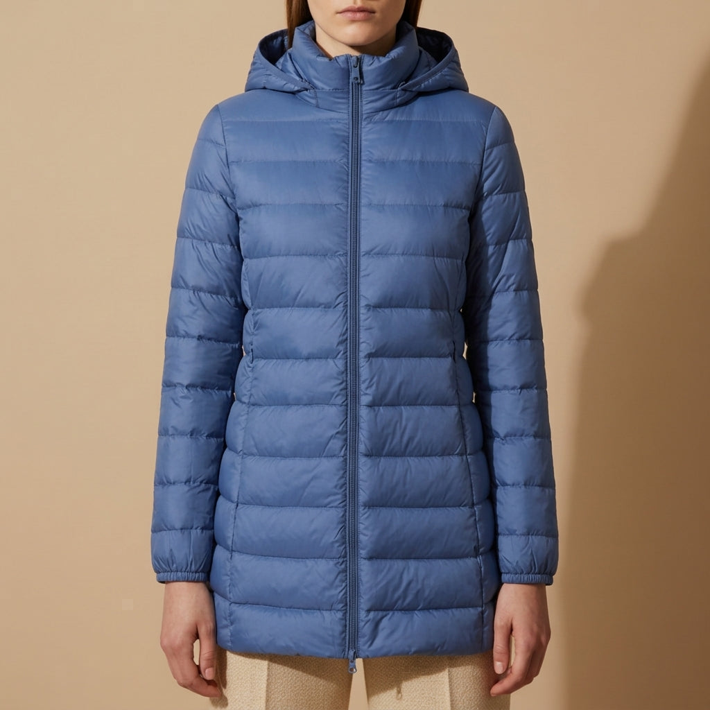 Women's Long Down Winter Jacket With Hood – Elara