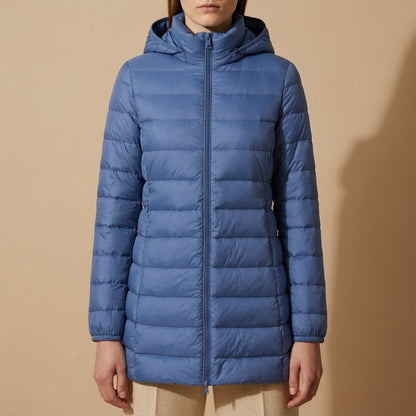 Women's Long Down Winter Jacket With Hood – Elara