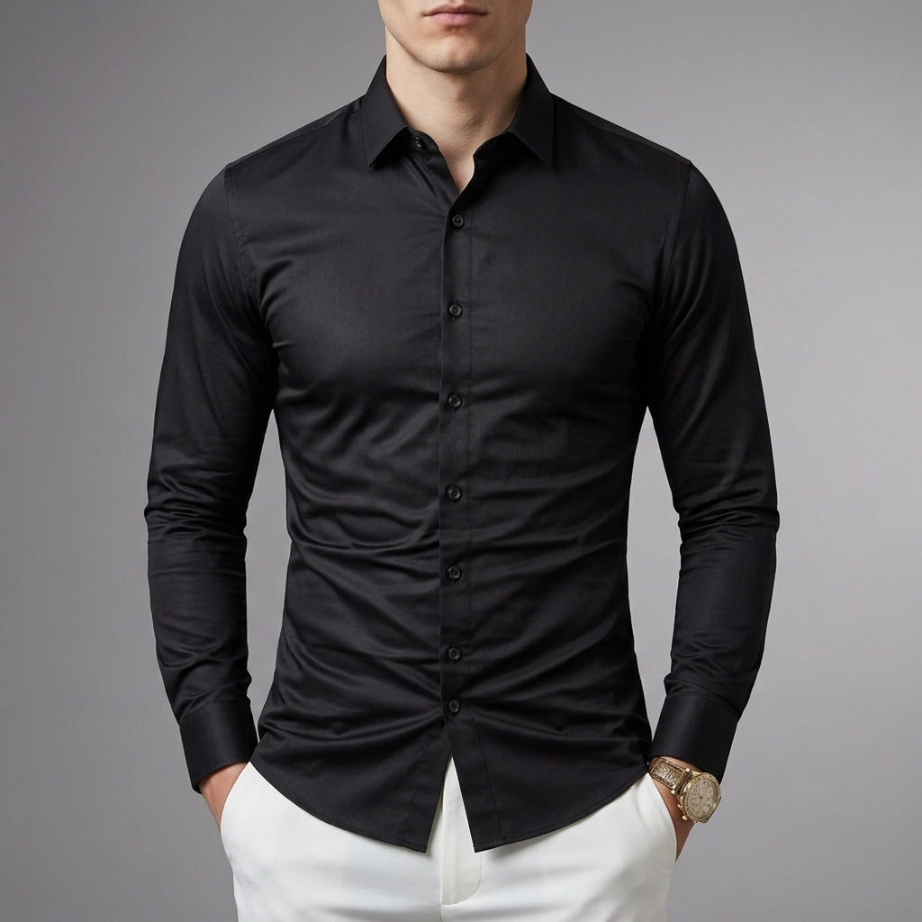Men's Long Sleeve Cotton Blend Shirt Wrinkle Resistant – Calder