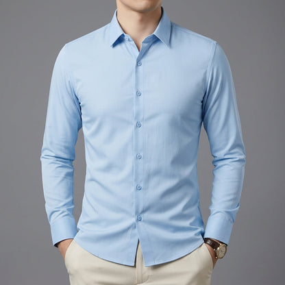 Men's Long Sleeve Cotton Blend Shirt Wrinkle Resistant – Calder