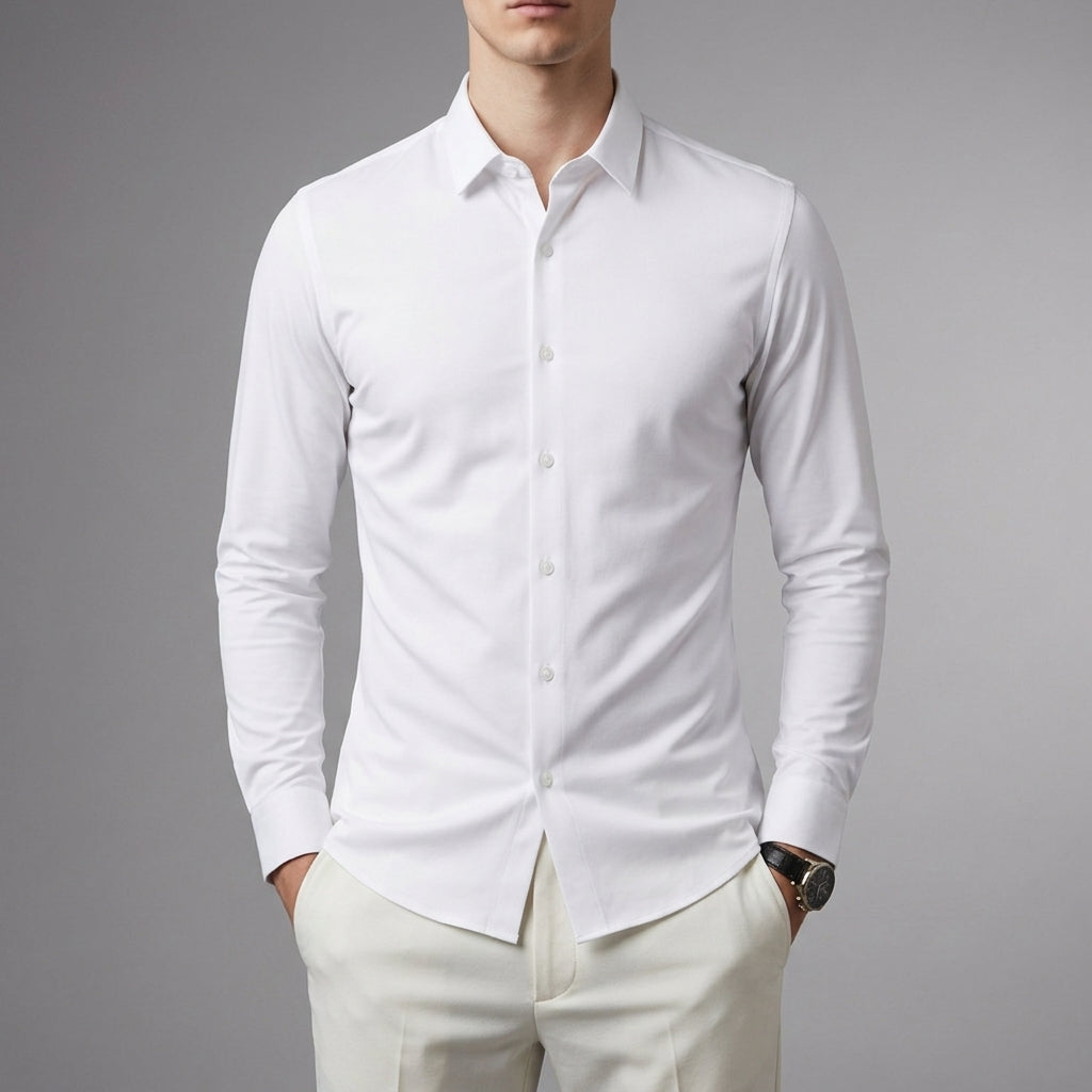 Men's Long Sleeve Cotton Blend Shirt Wrinkle Resistant – Calder