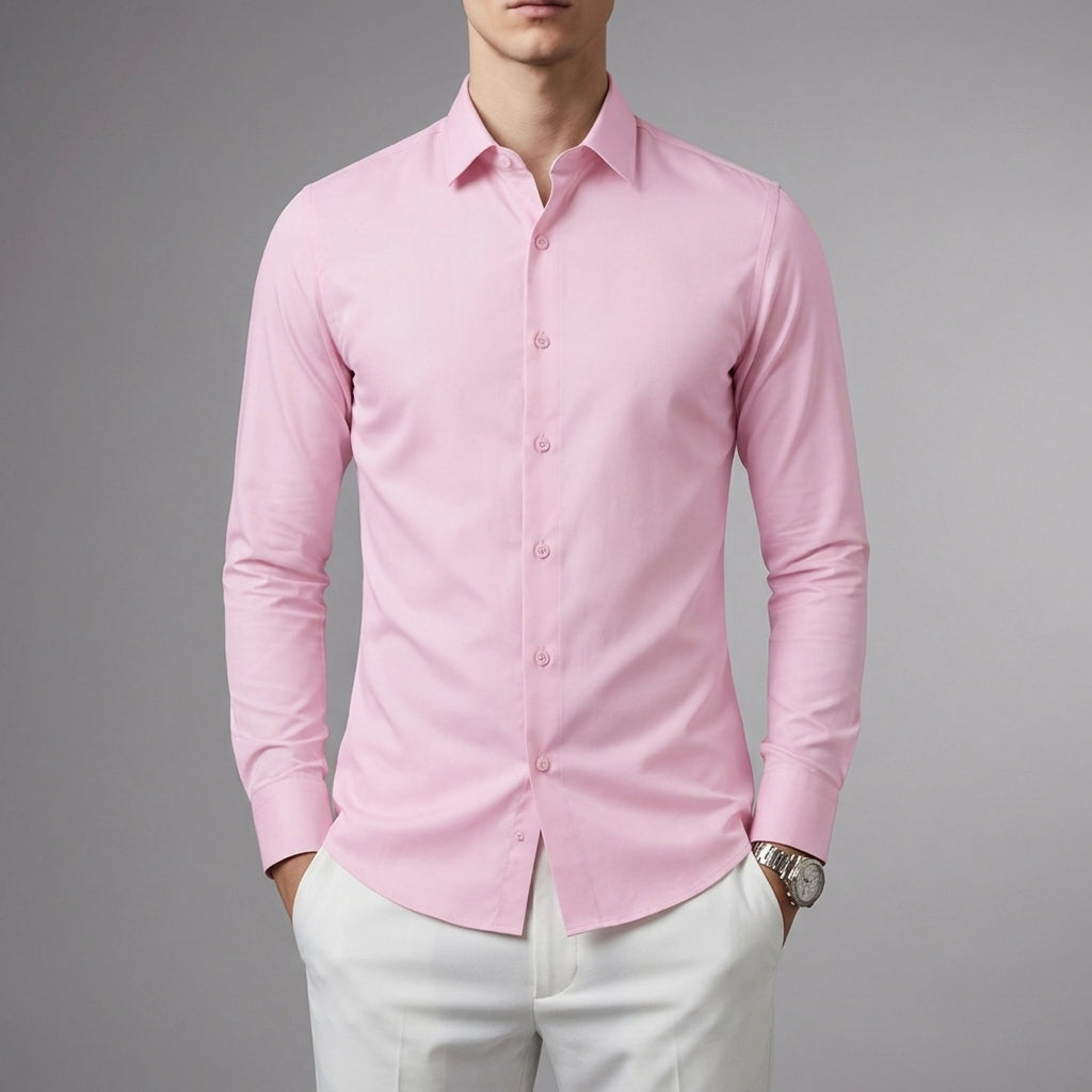 Men's Long Sleeve Cotton Blend Shirt Wrinkle Resistant – Calder