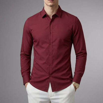 Men's Long Sleeve Cotton Blend Shirt Wrinkle Resistant – Calder