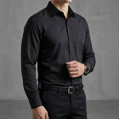Men’s Colour Block Long Sleeve Shirt Slim Fit Cotton Blend – Marlow