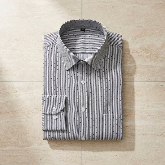 Men's Long Sleeve Cotton Blend Shirt Tailored White – Callum