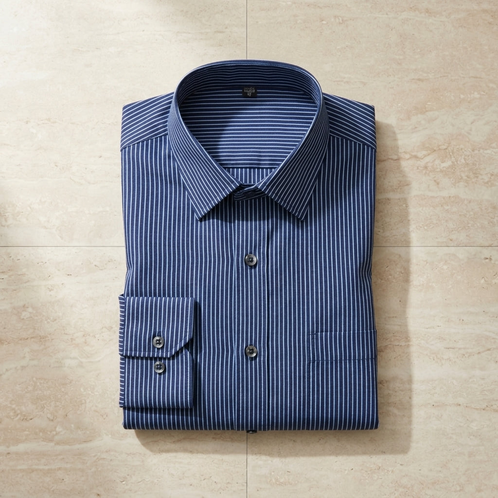 Men's Long Sleeve Cotton Blend Shirt Tailored White – Callum
