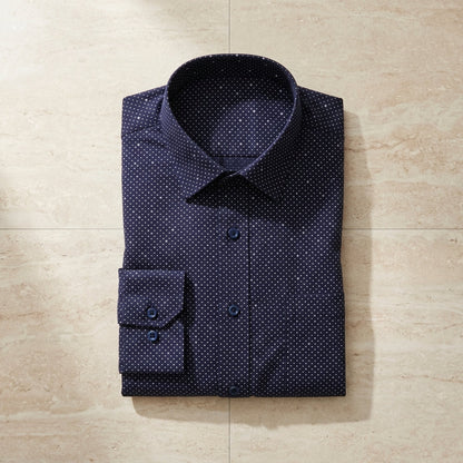 Men's Long Sleeve Cotton Blend Shirt Tailored White – Callum