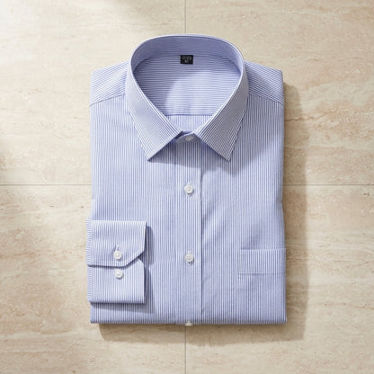 Men's Long Sleeve Cotton Blend Shirt Tailored White – Callum