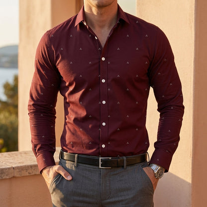 Polka Dot Long Sleeve Shirt Cotton Blend Lapel Button – Marlowe