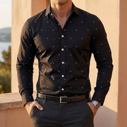 Polka Dot Long Sleeve Shirt Cotton Blend Lapel Button – Marlowe