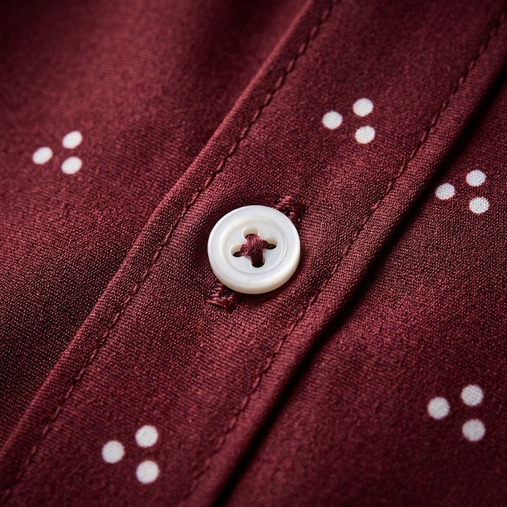 Polka Dot Long Sleeve Shirt Cotton Blend Lapel Button – Marlowe