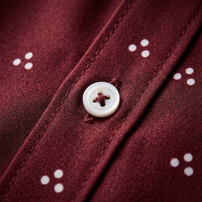Polka Dot Long Sleeve Shirt Cotton Blend Lapel Button – Marlowe