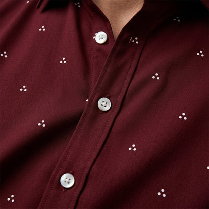 Polka Dot Long Sleeve Shirt Cotton Blend Lapel Button – Marlowe