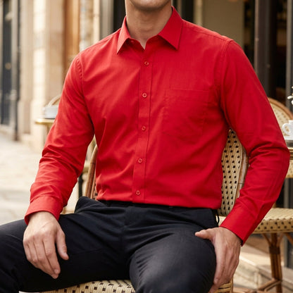 Men's Slim Fit Cotton Blend Dress Shirt Long Sleeve – Mercer