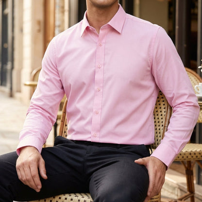 Men's Slim Fit Cotton Blend Dress Shirt Long Sleeve – Mercer