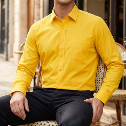 Men's Slim Fit Cotton Blend Dress Shirt Long Sleeve – Mercer