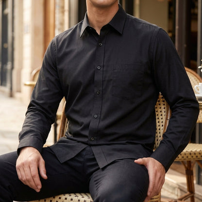 Men's Slim Fit Cotton Blend Dress Shirt Long Sleeve – Mercer