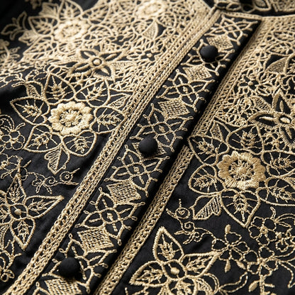 Women's Silk Blend Long Sleeve Blouse With Embroidery – Elara