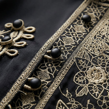 Women's Silk Blend Long Sleeve Blouse With Embroidery – Elara