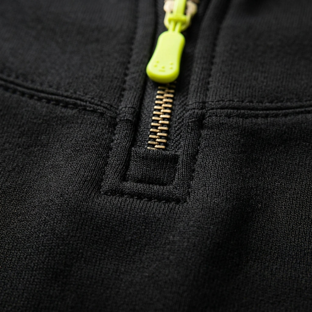 High Neck Cotton Blend Sweatshirt Half Zip Windproof – Marlowe