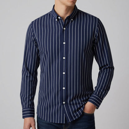 Striped Shirt Cotton Blend Slim Fit – Marlowe