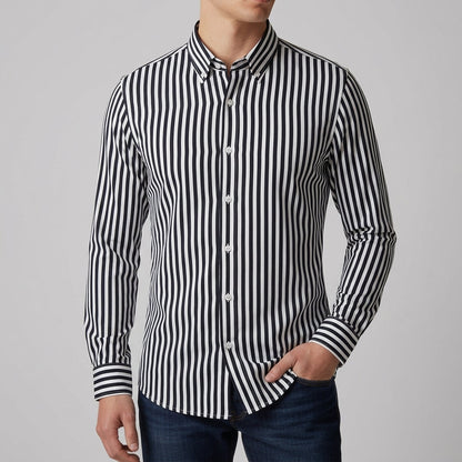 Striped Shirt Cotton Blend Slim Fit – Marlowe