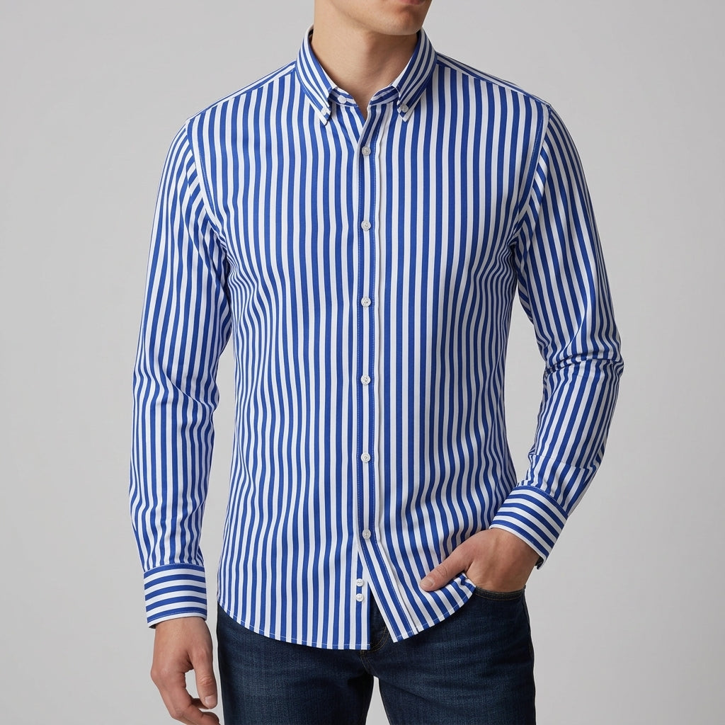 Striped Shirt Cotton Blend Slim Fit – Marlowe