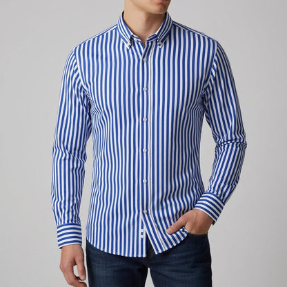 Striped Shirt Cotton Blend Slim Fit – Marlowe