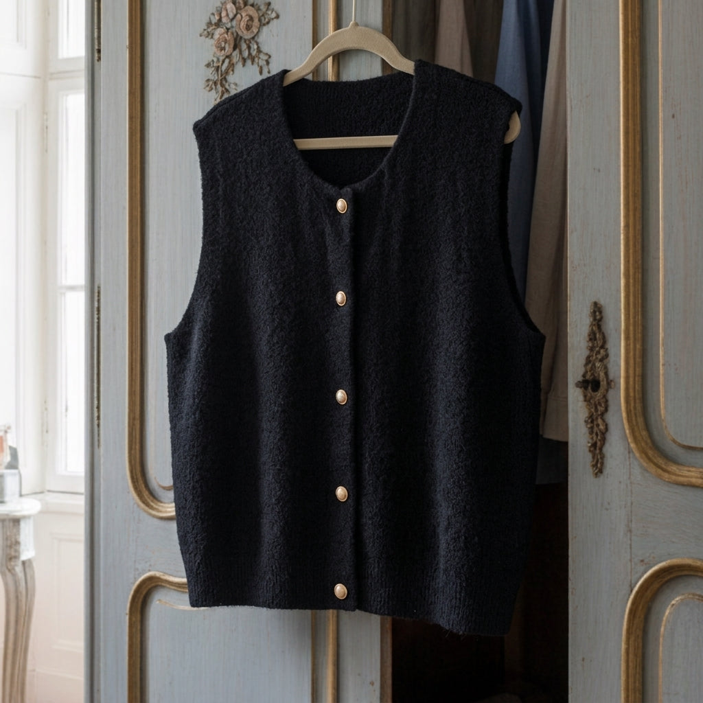Women's Sleeveless Cotton Blend Cardigan Slim Fit – Elara