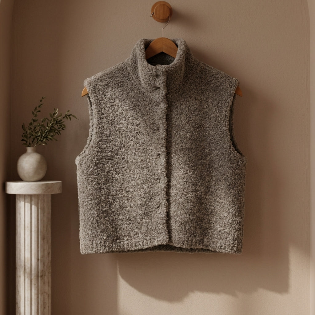 Women's Knitted Open Cardigan Sweater High Collar Cotton Blend – Marlowe