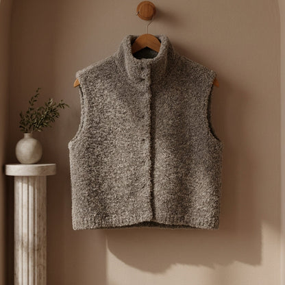 Women's Knitted Open Cardigan Sweater High Collar Cotton Blend – Marlowe